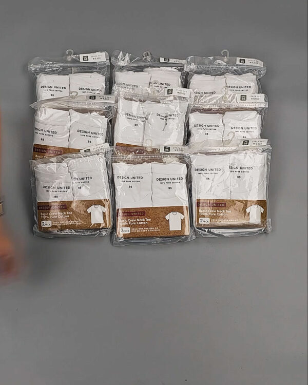 Фотография  448 - Футболка белая муж Корея 085#5 кг оптом в Махачкале и Дагестане