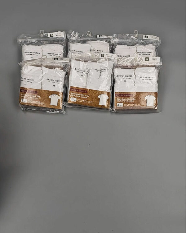 Фотография  406 - Футболка белая муж Корея 085#5 кг оптом в Махачкале и Дагестане